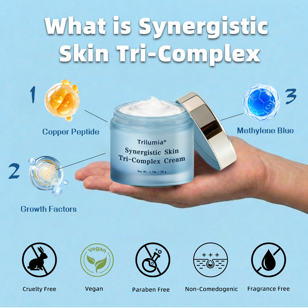 Trilumia® Synergistic Skin Tri-Complex Cream 💎(Copper Peptide+Growth Factors+Methylene Blue)🏆Next-Generation Biotech For Skin Repair
