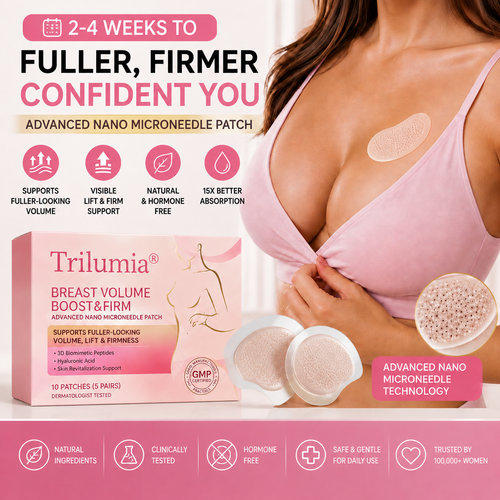 🏆 Trilumia® Advanced Nano Microneedle Bust Patch For Fuller, Firmer-Looking Curves Naturally