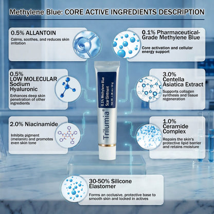 𝑻𝒓𝒊𝒍𝒖𝒎𝒊𝑎® 0.1% 𝑴𝒆𝒕𝒉𝒚𝒍𝒆𝒏𝒆 𝑩𝒍𝒖𝒆 𝑺𝒄𝒂𝒓 𝑶𝒊𝒏𝒕𝒎𝒆𝒏𝒕💧(Suitable for all types of scars and acne)👍